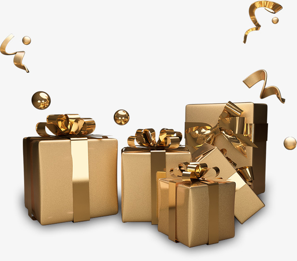 金 礼品盒 礼物盒 漂浮