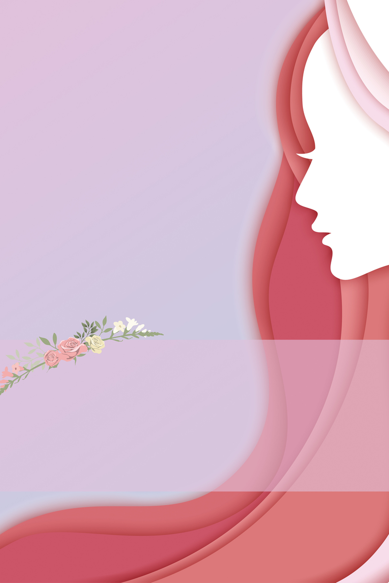 粉色扁平化女人节宣传海报