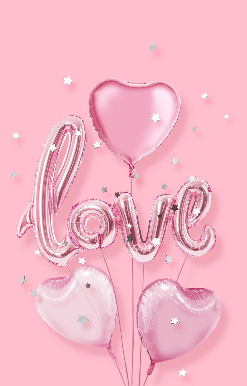情人节背景粉色气球