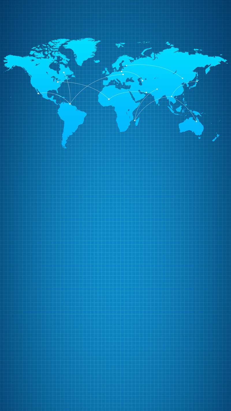 蓝色格子纹理世界地图H5背景素材