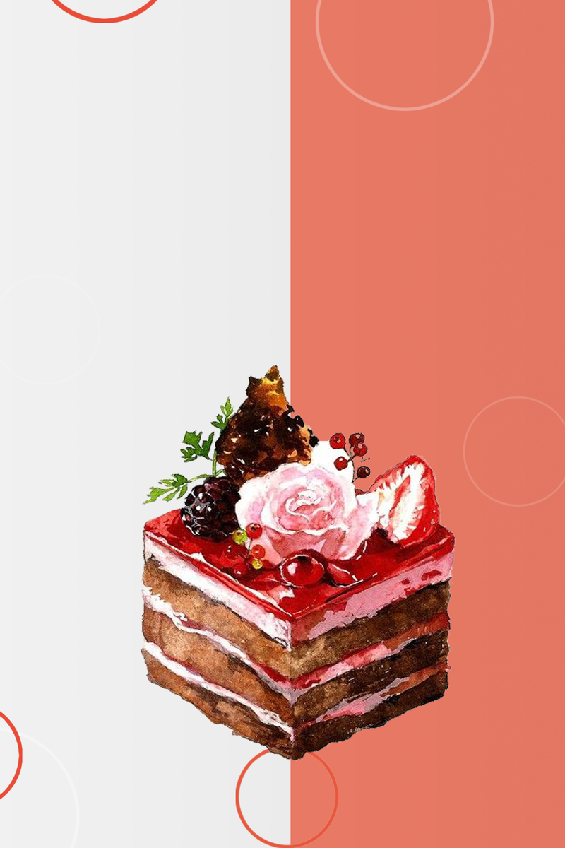 2018年粉色简洁草莓蛋糕甜品海报