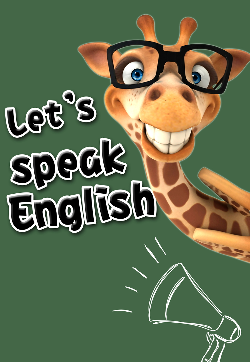 可爱卡通长颈鹿英语招生培训班海报