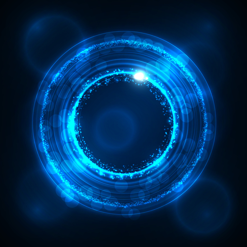 梦幻唯美蓝色光圈矢量素材圆环背景