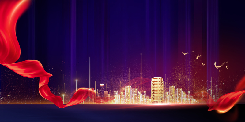 城市之光建筑光效元素图
