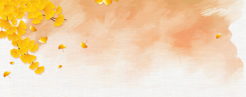 秋季水彩淡雅银杏叶背景