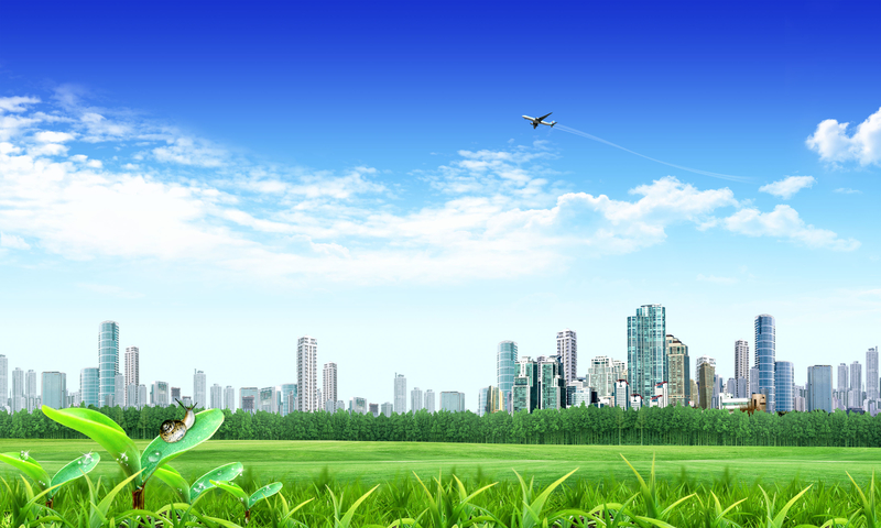 绿色城市群房产环保海报背景素材