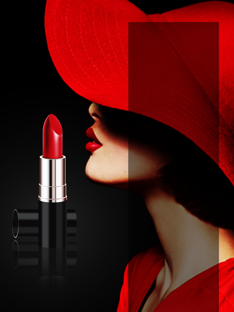 时尚高端口红彩妆海报背景素材
