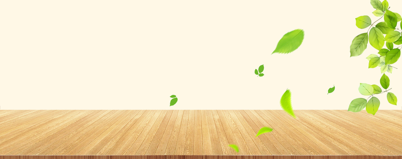 绿叶食品清新文艺木板展台背景