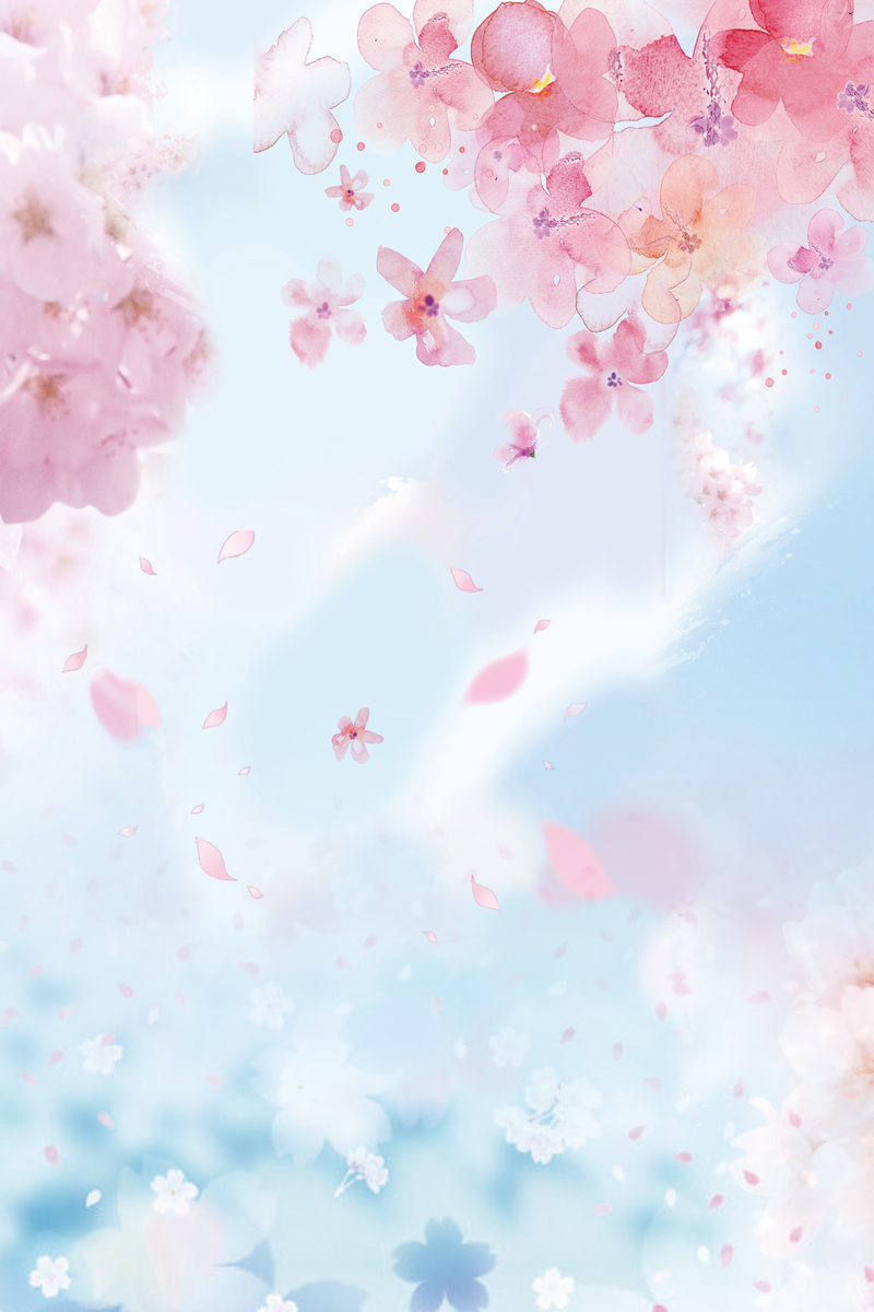 浪漫蓝粉樱花