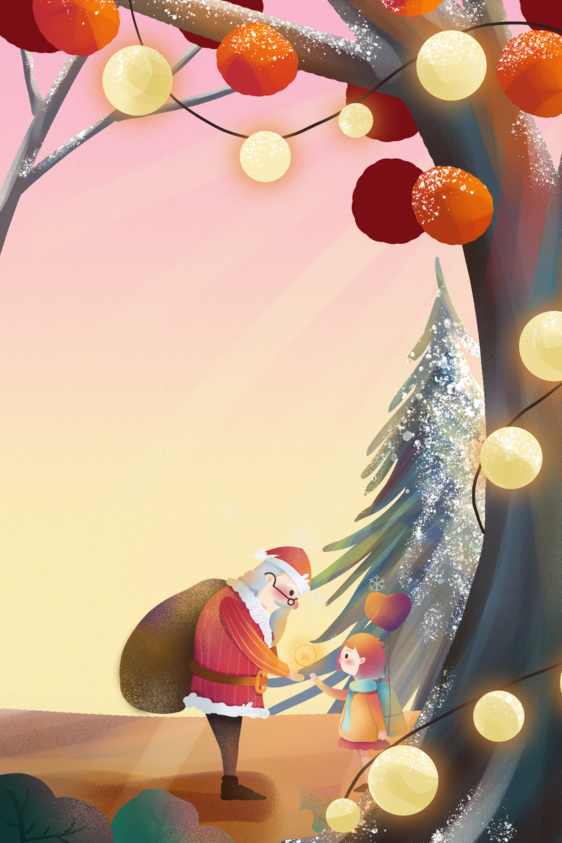 手绘圣诞节背景图元素