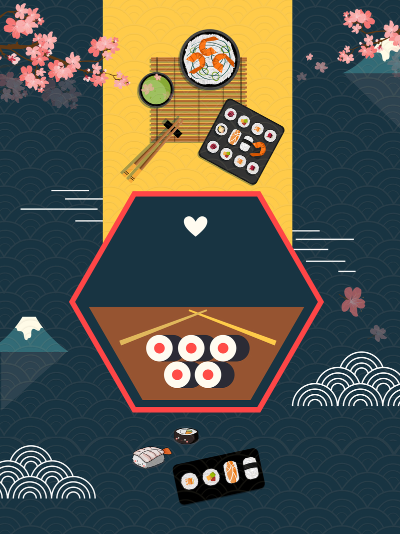 日式料理美食餐饮海报背景