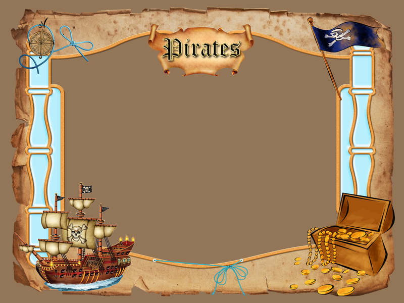 海盗船 财宝 背景框