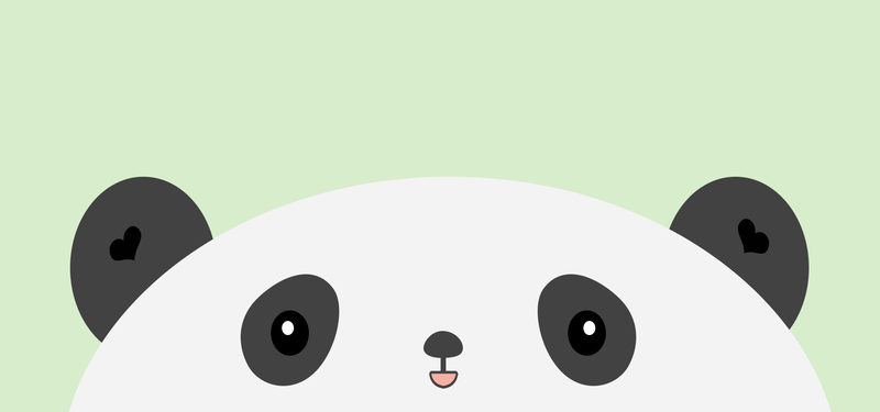 可爱卡通熊猫脸绿色banner展板