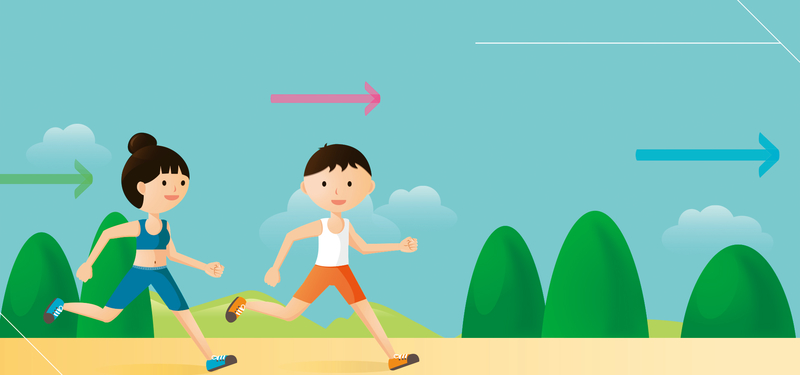 儿童健身跑步运动海报背景