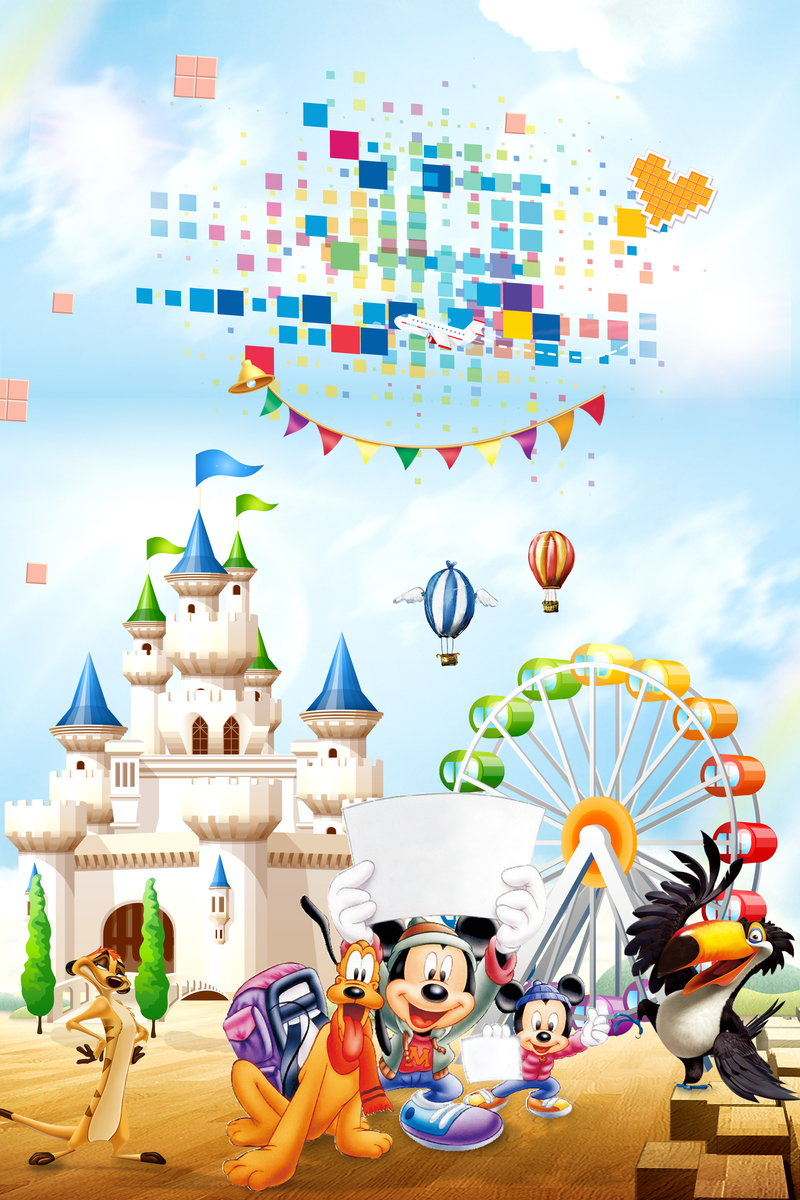 迪士尼游乐园海报背景
