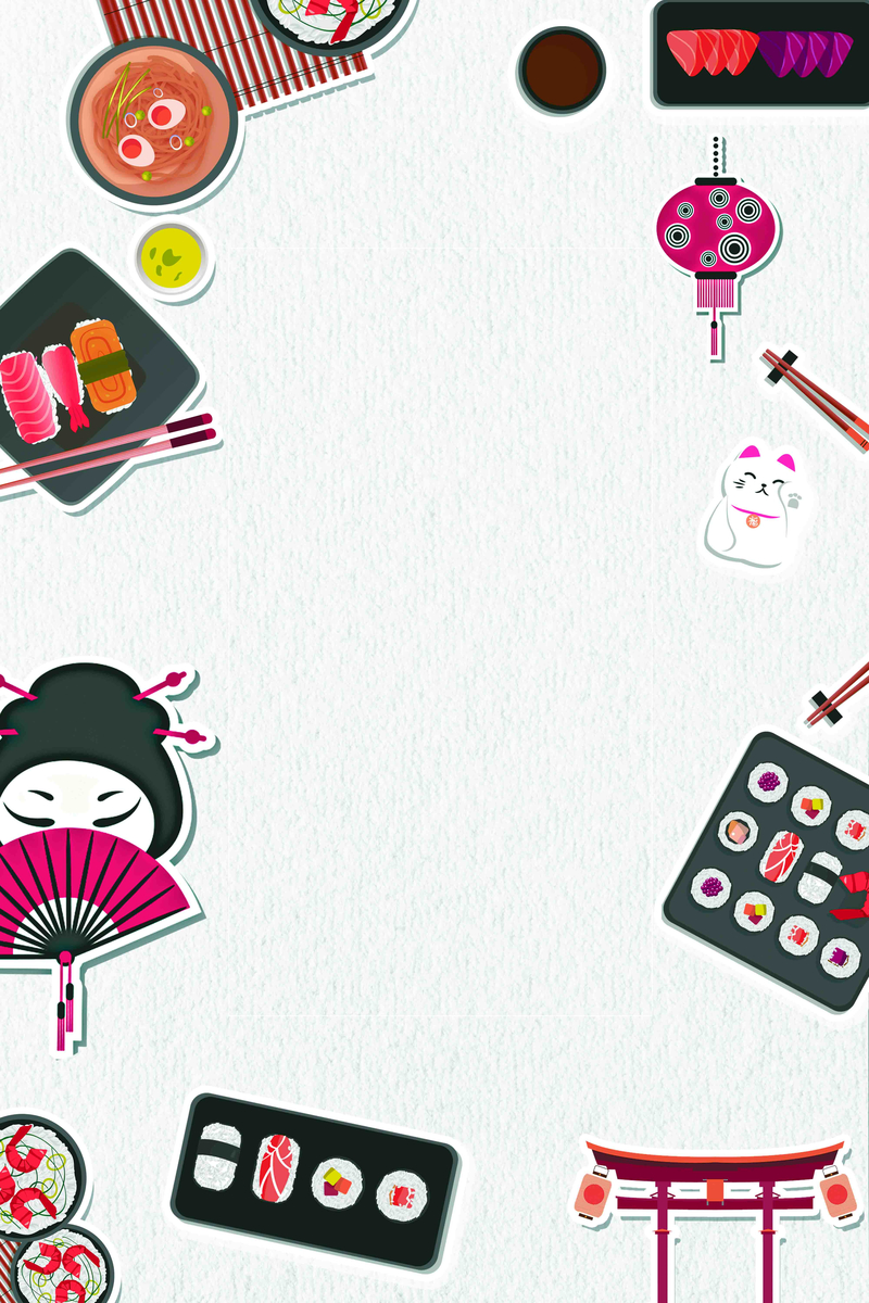 卡通创意日本寿司海报
