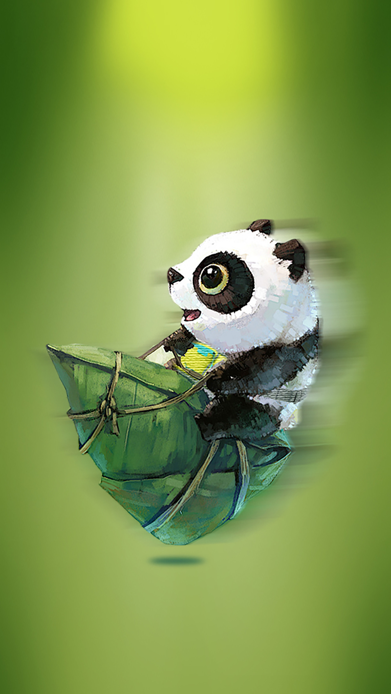 可爱大熊猫粽子端午节背景