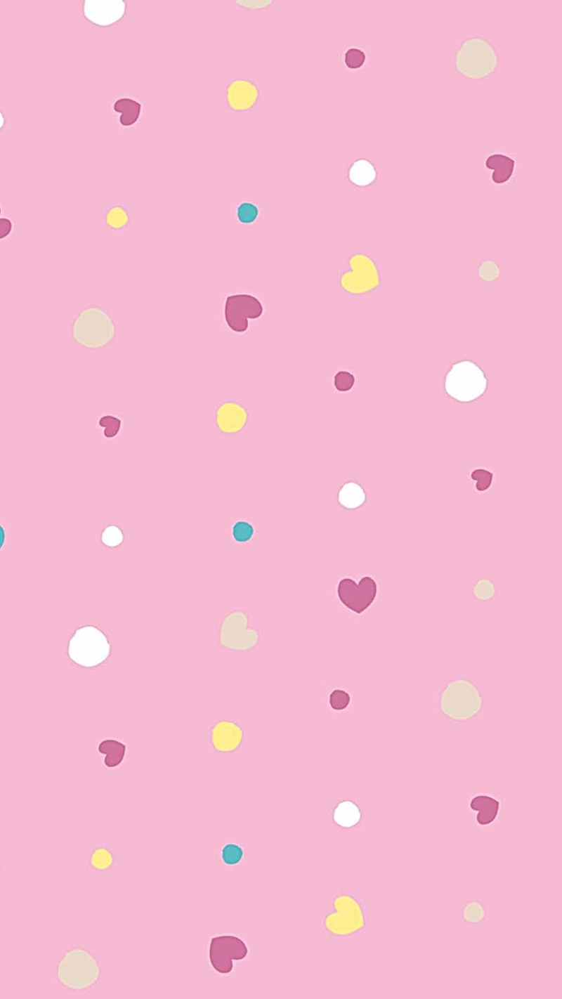 可爱卡通糖果色心形粉色背景H5背景