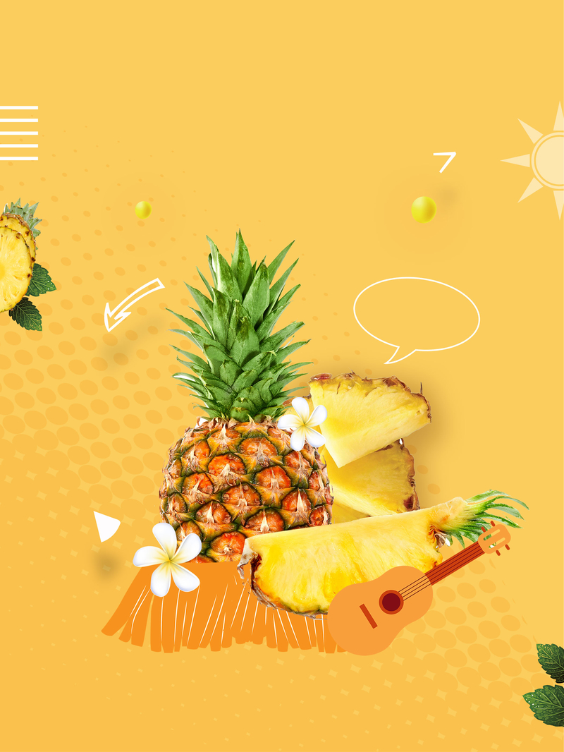 夏天菠萝广告背景