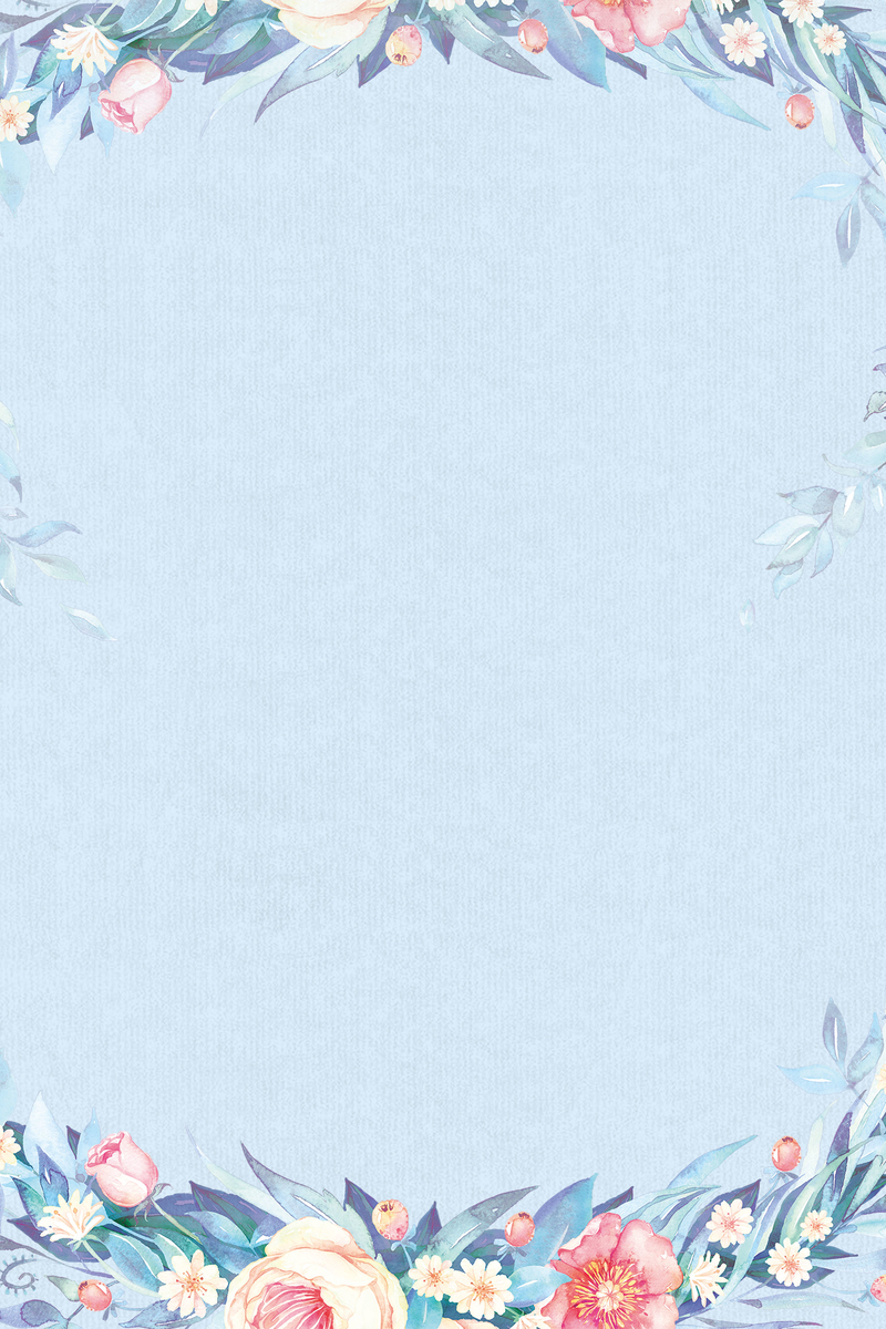 浅蓝色手绘女装花卉背景