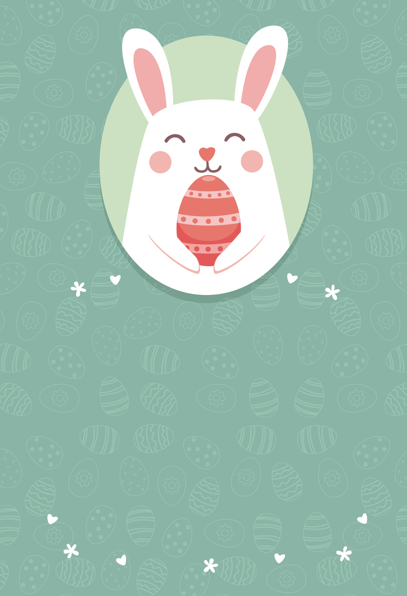 捧彩蛋的兔子复活节海报背景素材