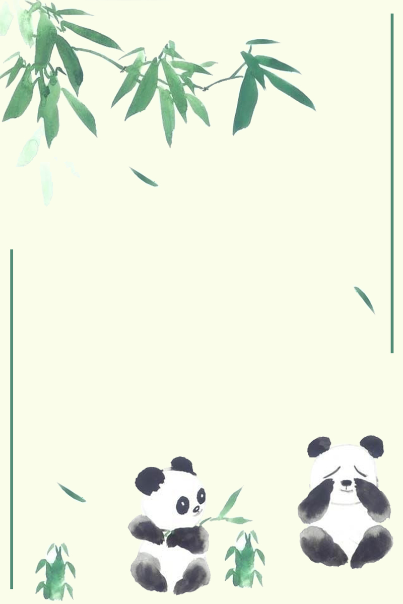 国宝熊猫简约清新海报背景