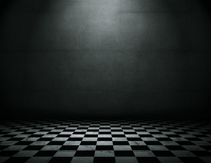 黑色黑白方格地板展板