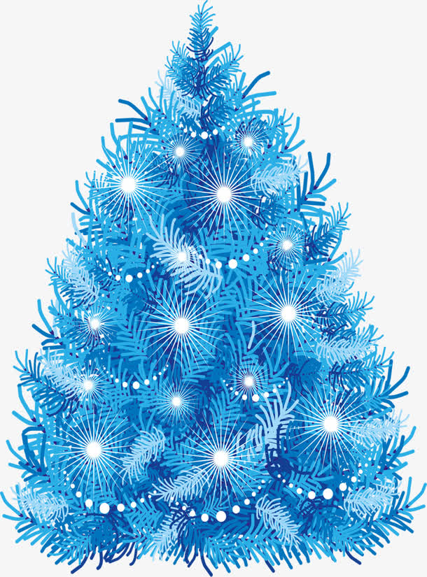 蓝色创意合成圣诞节元素
