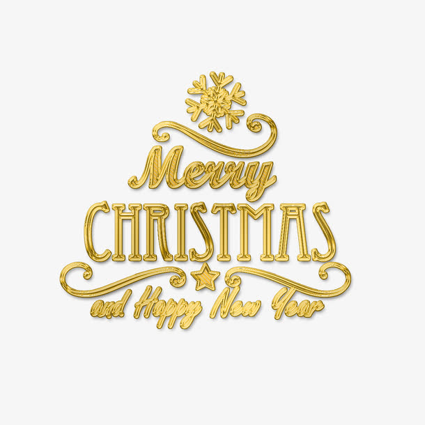 金色圣诞节字体设计