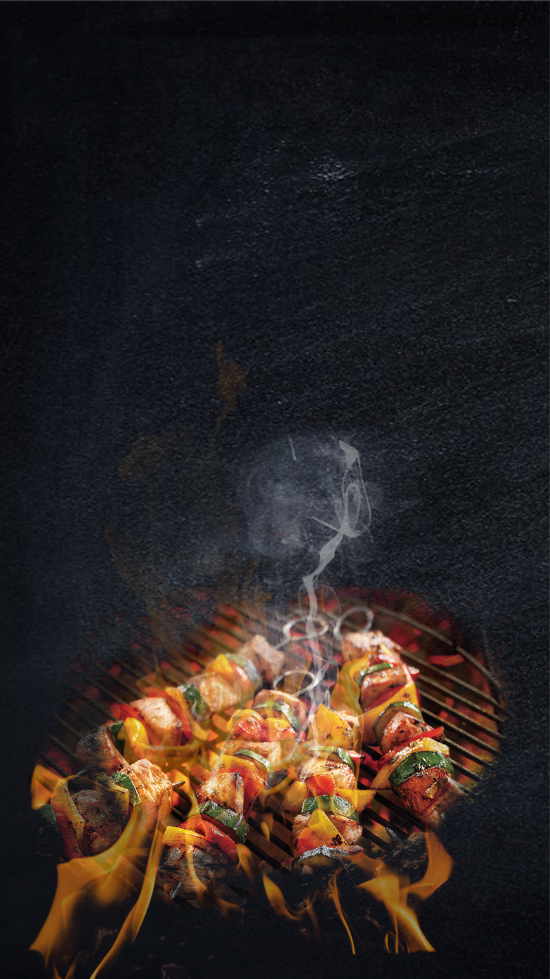 自助餐烤肉宣传海报H5背景psd分层下载