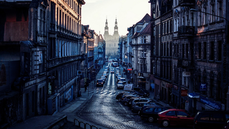 欧洲复古城市街道美景