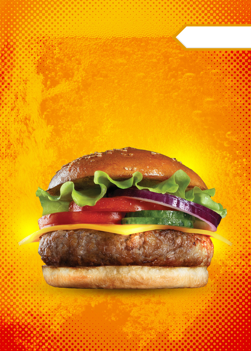 美食汉堡包海报背景