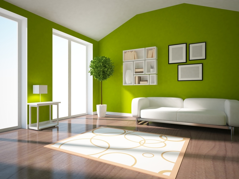 绿色清新客厅沙发背景素材