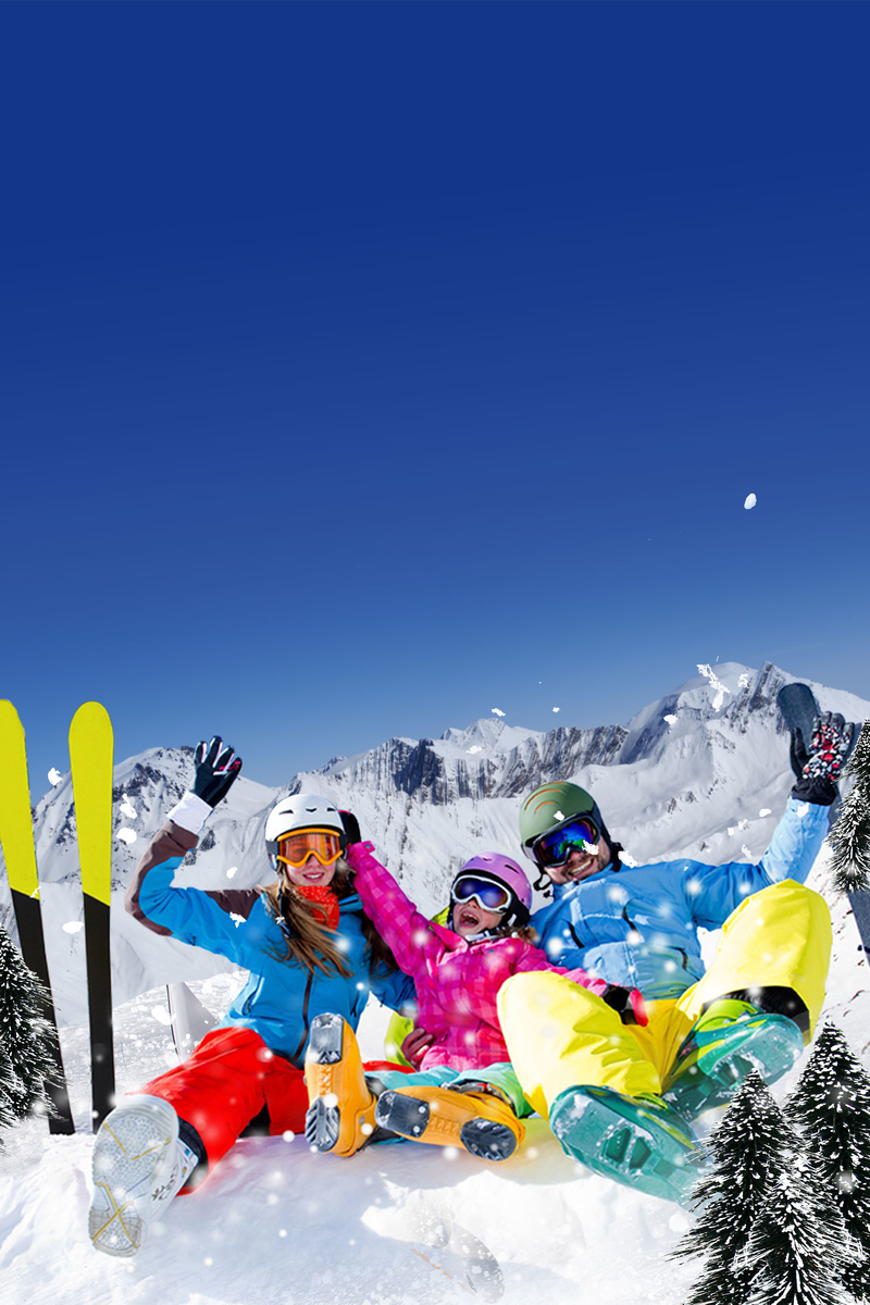 冬日旅行蓝色摄影滑雪冬季背景