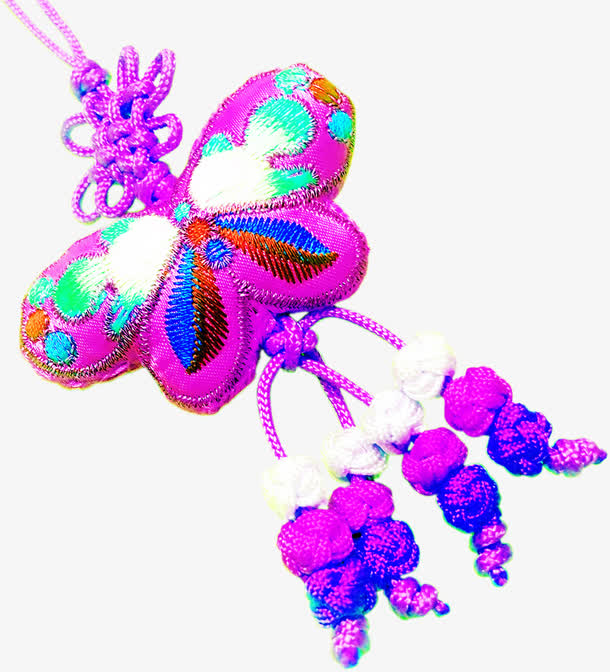 紫色蝴蝶荷包装饰品端午