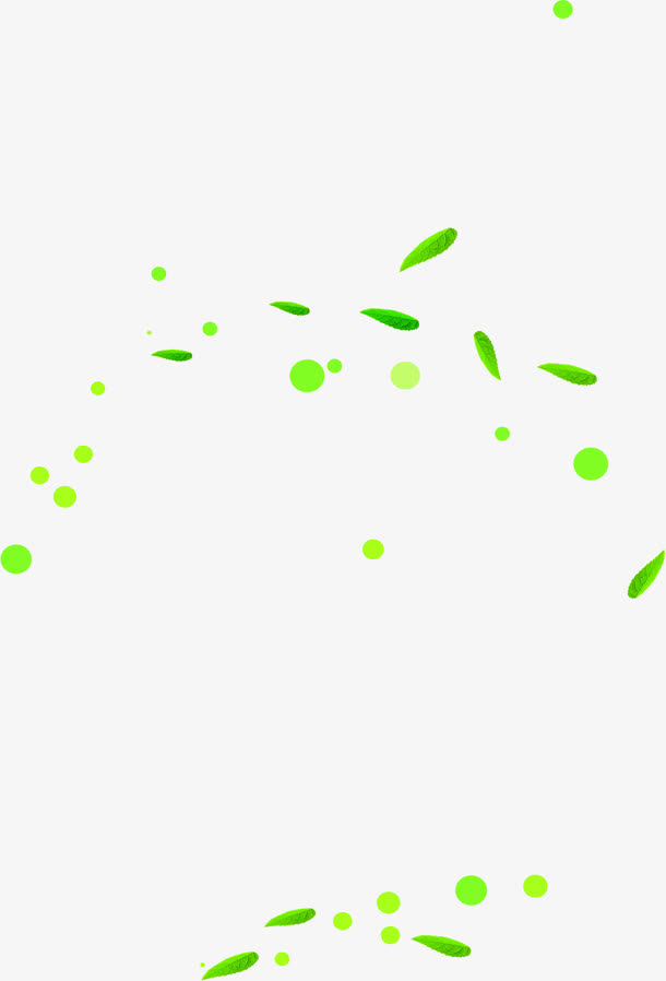 绿色卡通树叶圆形气泡