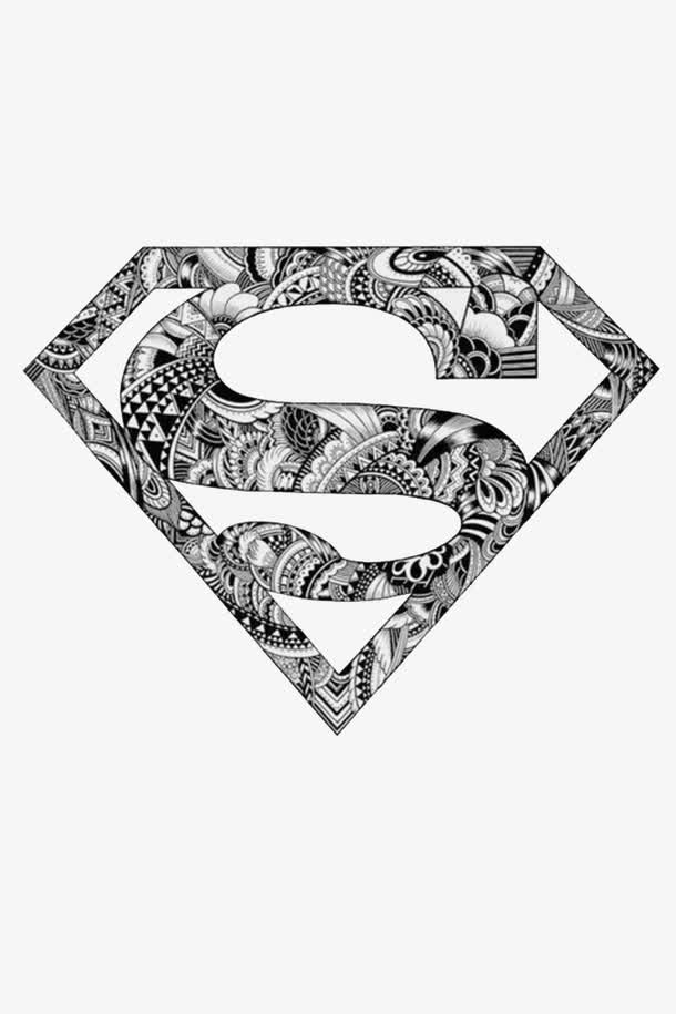 超人标志黑白装饰素材