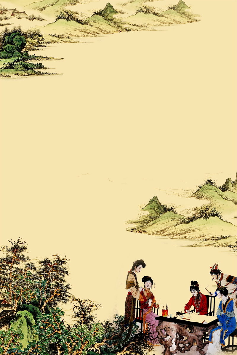复古中国画背景素材