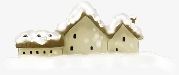 冬天房屋雪地海报