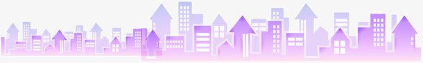 紫色梦幻城市建筑剪影
