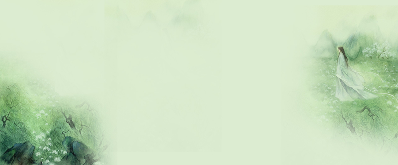 绿色水墨中国风背景素材