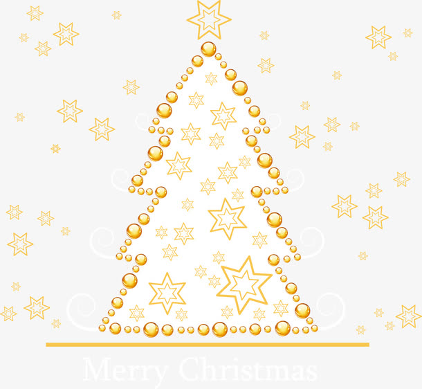 矢量金色圣诞树