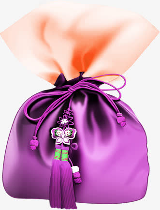 紫色蝴蝶装饰福袋设计