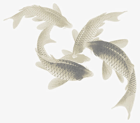 水墨鲤鱼艺术装饰