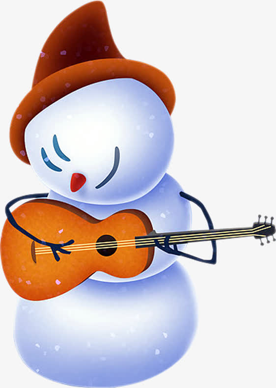 弹吉他雪人圣诞节晚会背景