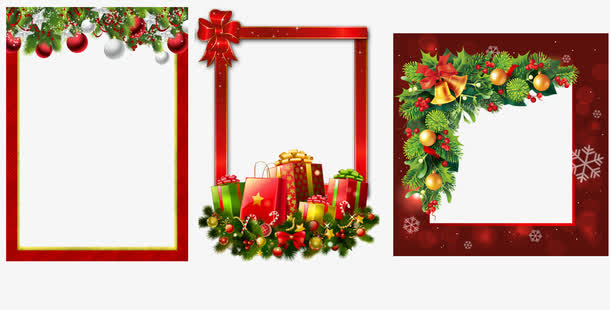 红色圣诞装饰框