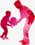 高清摄影两父子打篮球形状