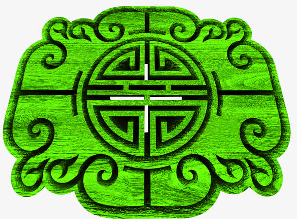 绿色清新中式花纹