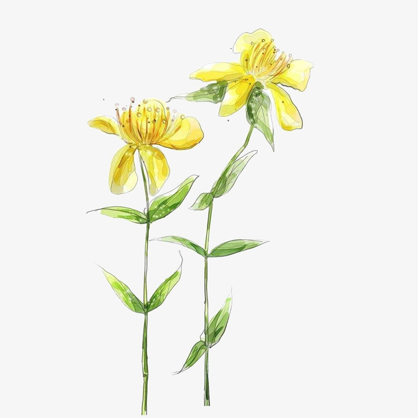 手绘黄色菊花花朵