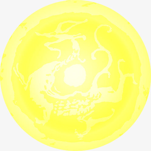 黄色圆月素材